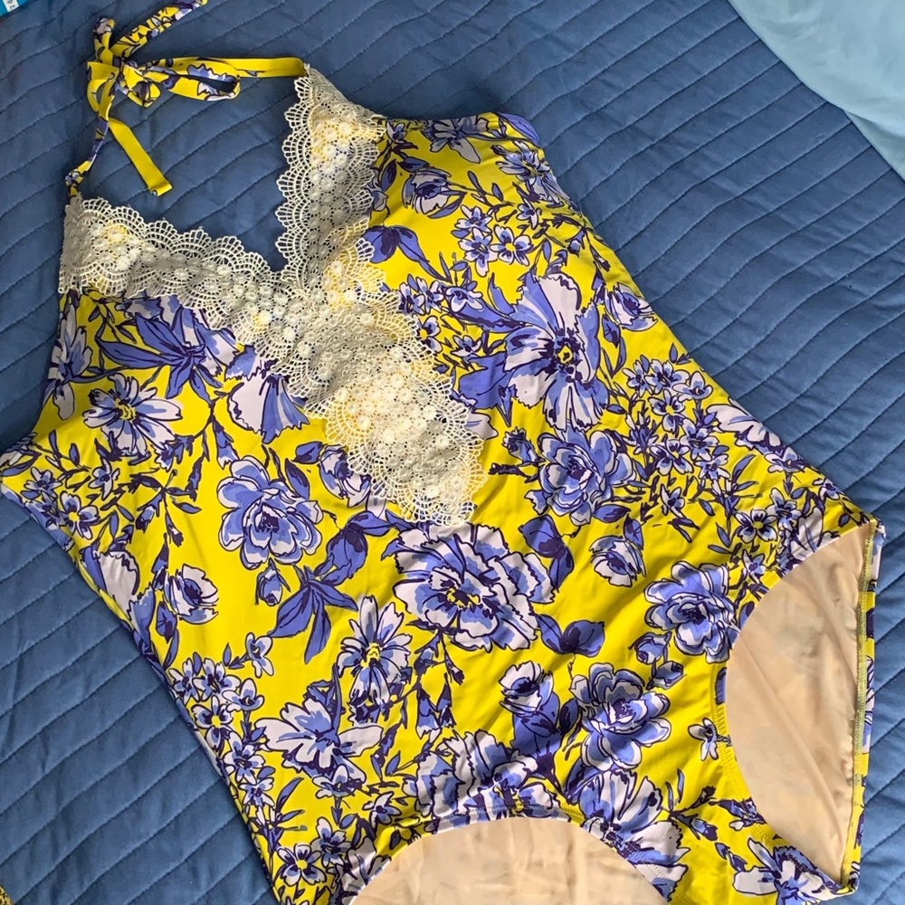 Lace Halter Bathing Suit